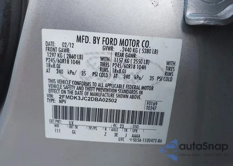 2013 Ford Edge Sel z USA, uszkodzony, nr VIN 2FMDK3JC2DBA02502